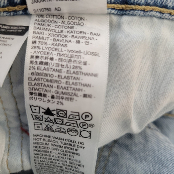 Levi's 514 Stone-Washed Distressed Straight Jeans Size 33/34 Men's - Picture 10 of 11